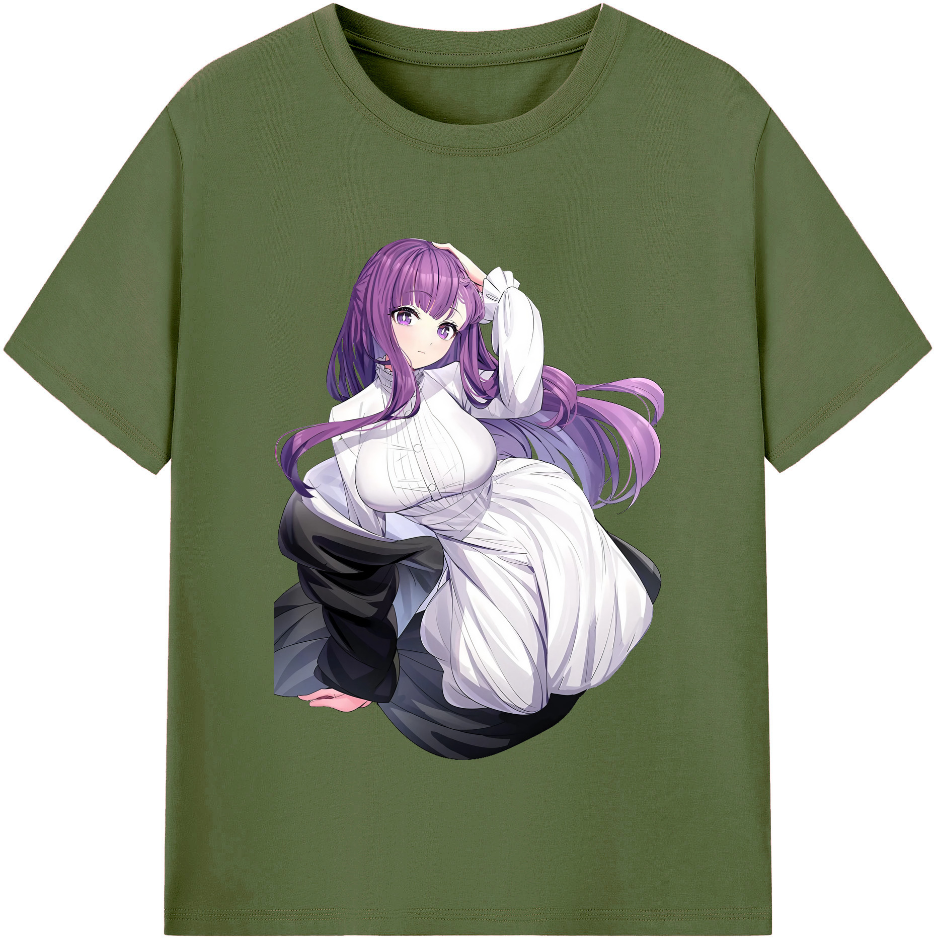 （画像用） 葬送のフリーレン Frieren 綿100％半袖Tシャツ（フロントプリント）